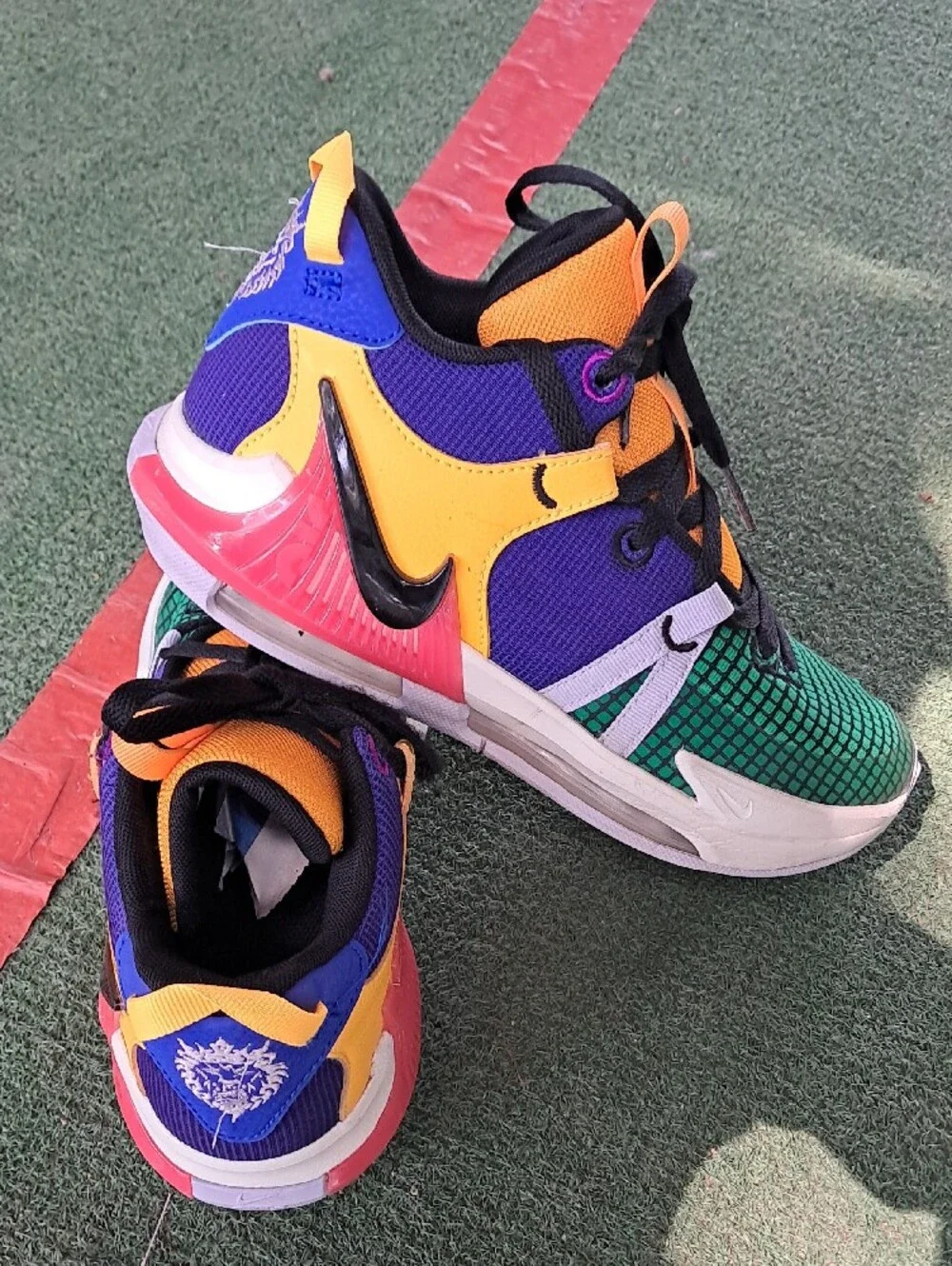 Colorful Youth  Athletic Sneakers - Green/Yellow/Purple/Black/Pink